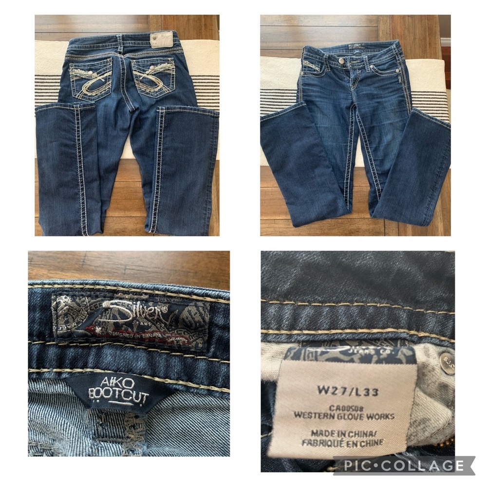 Silver Boot Cut Jeans Size 27